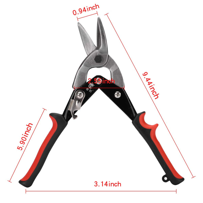 [Australia - AusPower] - Aviation Snip - Left Tin Snips Cutting Metal Shears with forged tooth-ripple Blade & Power Comforter Grips Hand Tools 