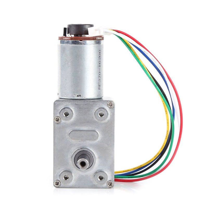 [Australia - AusPower] - DC Worm Gear Motor 12V High Torque Reduction Gear Box with Encoder Srong Self-Locking 6mm Output Shaft(30RPM) 