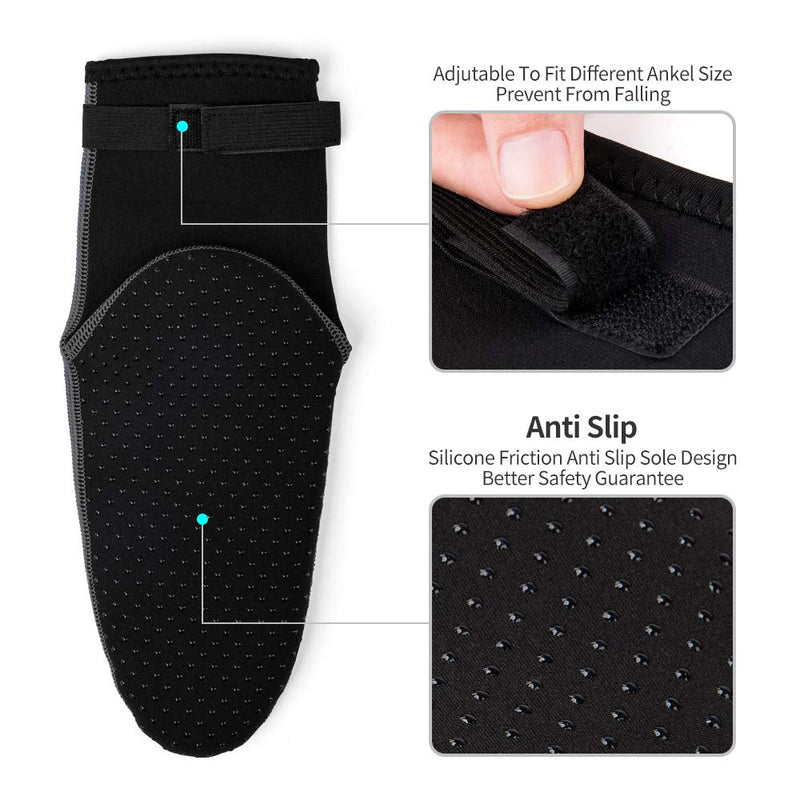 [Australia - AusPower] - COPOZZ Diving Socks 3mm Neoprene Beach Water Socks-Anti Slip for Snorkel Swim Youth Men Women Black Small 
