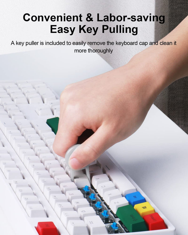 [Australia - AusPower] - 5 in 1 Keyboard Cleaning Brush Kit Soft Brush, Keyboard Cleaner Dust Remover Key Puller (Gray) Gray 