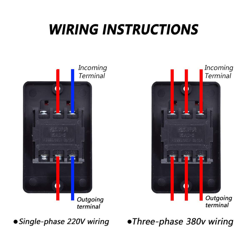 [Australia - AusPower] - mxuteuk Waterproof Push Button Switch Motor On Off Switch Start Stop Switch Self Lock Mechanical Equipment Control Station 10A AC 220V/380V KAO-10KH 3 Phase On/Off Switch with Box 