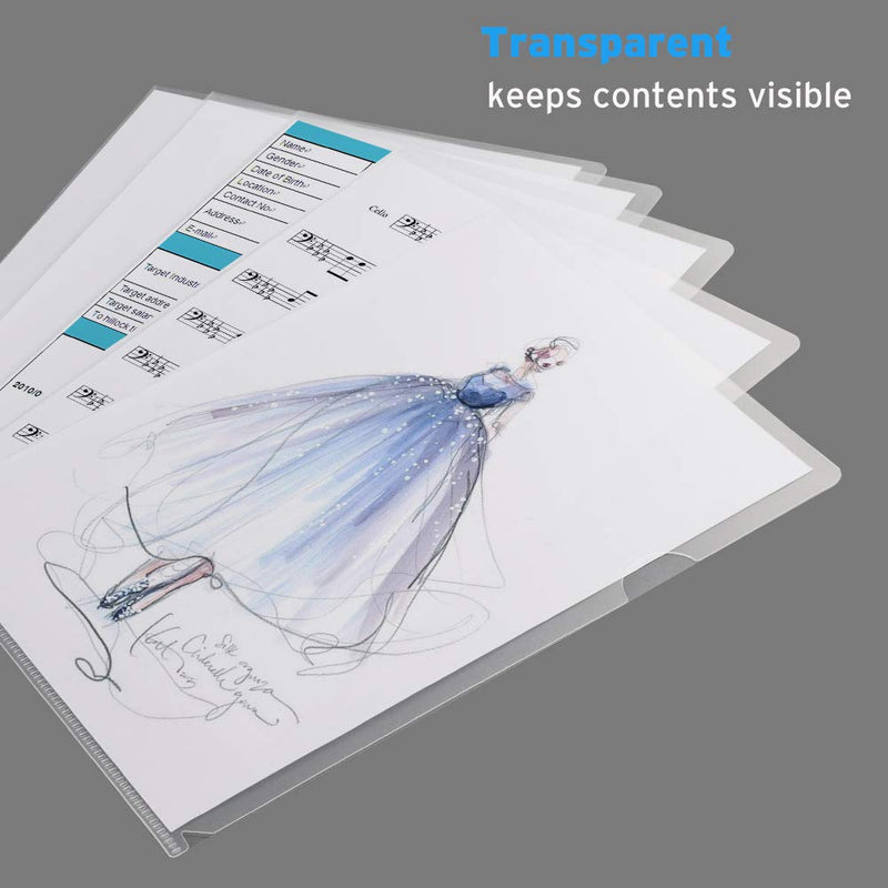 [Australia - AusPower] - Sooez 25 Pack Clear Document Folder Project Pockets, Copy Safe Letter Size US Paper Poly Jacket Sleeves Folders Transparent Plastic Document Folders, Clear 