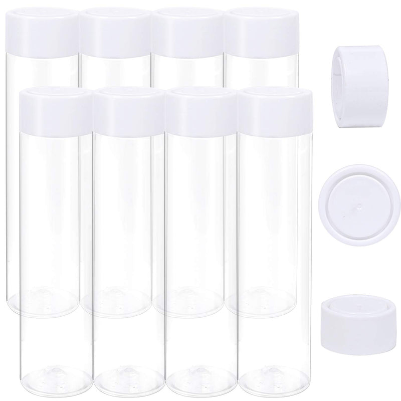[Australia - AusPower] - ANECO 12 Pack 12 Ounce PET Empty Juice Bottles with Lids Reusable Clear Drink Containers for Storing Juice, Milk, Smoothie or Homemade Beverages (White lids) 
