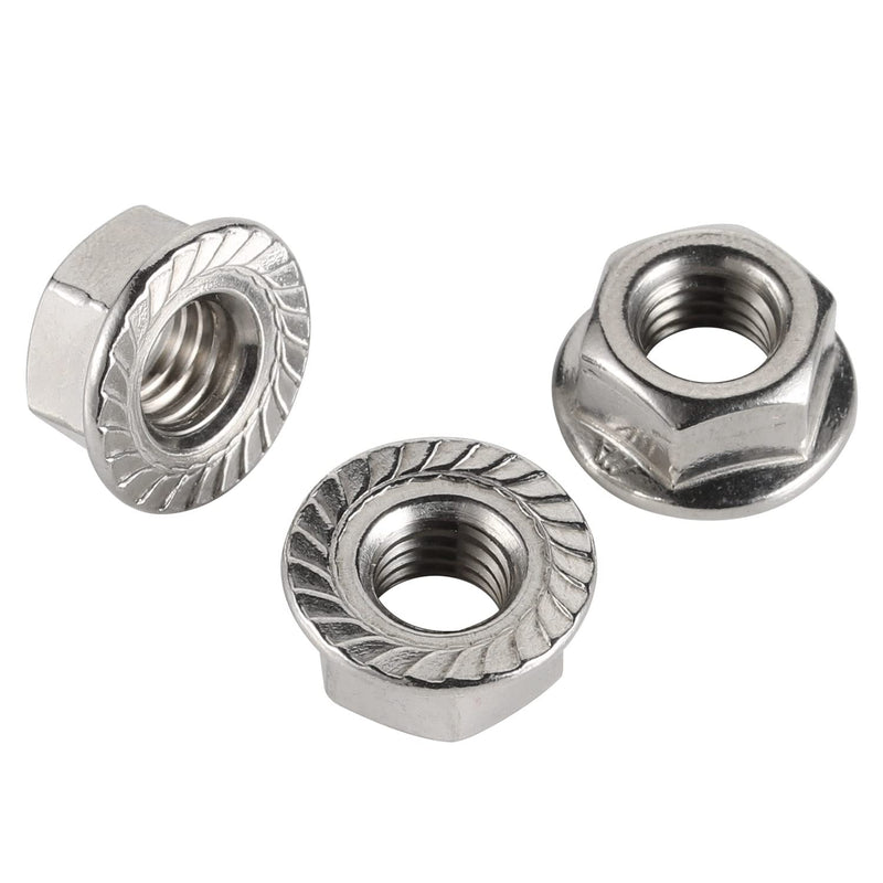 [Australia - AusPower] - 1/2-13 Serrated Flange Hex Lock Nuts, 304 Stainless Steel 18-8, Bright Finish, Pack of 10 1/2-13 (10 PCS) 