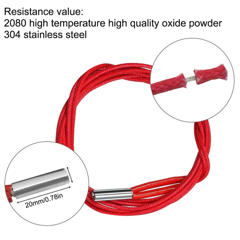 [Australia - AusPower] - AFUNTA 12 PCS 12V 40W 620 Ceramic Cartridge Heater and NTC Thermistor 100K 3950 Fit 3D Printer & Heat High Temperature Resistant Adhesive Polyimide Tape for Electric Task - Red & White 
