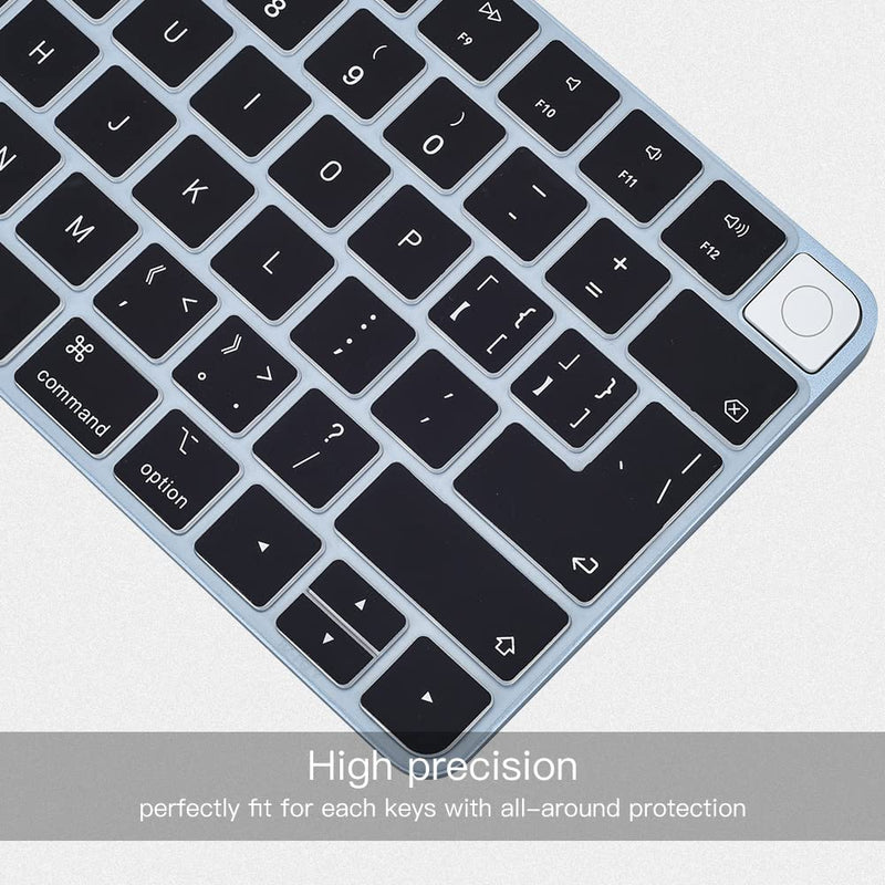 [Australia - AusPower] - Ultra Thin Keyboard Cover for 2021 Newest Apple iMac 24 Inch Magic Keyboard with Touch ID A2449 Keyboard Cover Skin, 2021 iMac 24 Inch M1 Chip Magic Keyobard A2450 Keyboard Skin Accessories, Black 