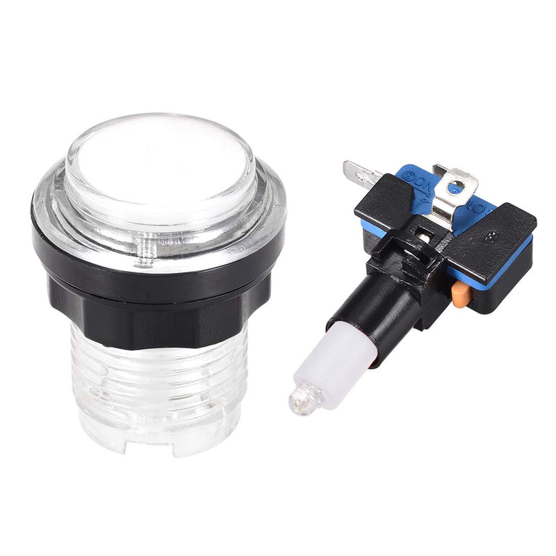 [Australia - AusPower] - uxcell Game Push Button 33.5mm Round 12V LED Illuminated Push Button Switch with Micro Switch for Arcade Video Games White 6pcs 