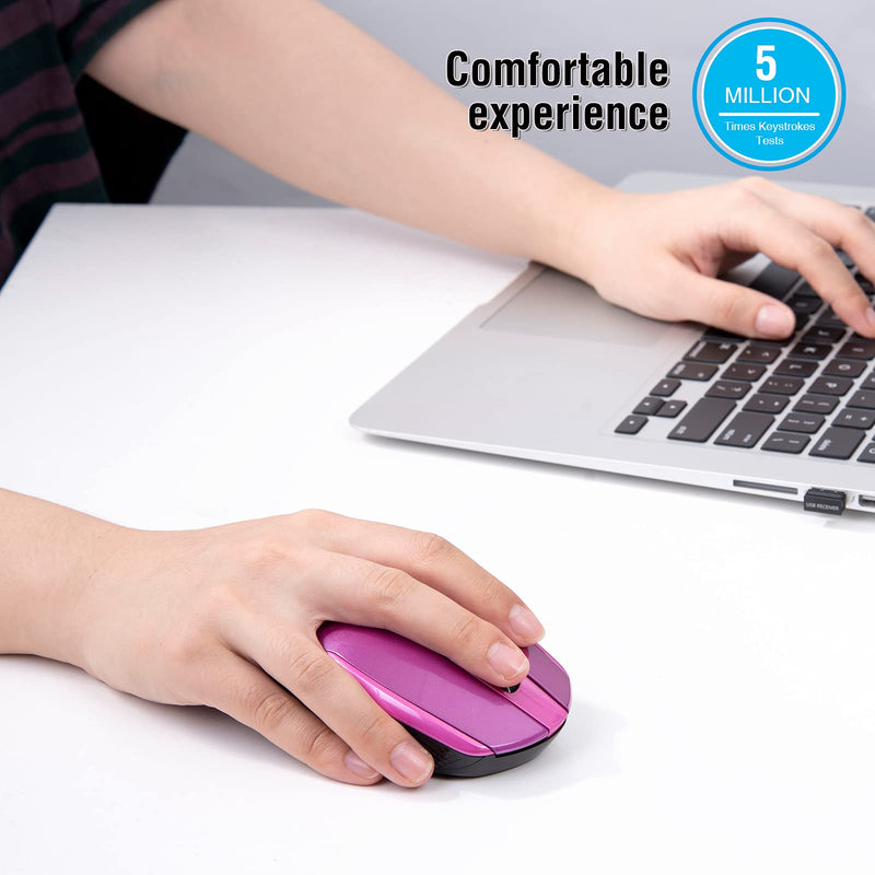 [Australia - AusPower] - RaceGT Wireless Computer Mouse, 2.4G Silent Cordless Mouse for Laptop, Mouse with 6 Buttons and 3 Adjustable DPI for Laptop, Deskbtop, MacBook , PC (Purple) purple 
