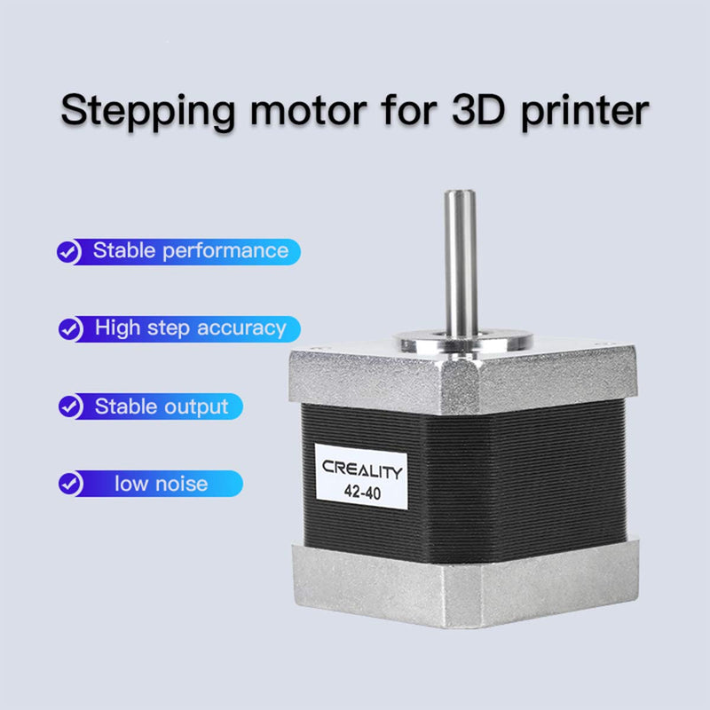 [Australia - AusPower] - Creality 3D Printer 42-40 Stepper Motor, 2 Phases 1A 1.8 Degrees 0.4 N.M Stepper Motor for 3D Printer Extruder, Compatible with E-axis of CR-10 Series and Ender-3 Series 