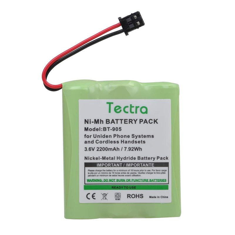[Australia - AusPower] - Tectra 2-Pack BT-905 Cordless Handset Phone Replacement Battery for Uniden BT905 BT800 BT-1006 BP-905BBTY-0444001 BBTY-0449001 Panasonic P-P501 P-P508 AT&T 200 24032 Cordless Telephones 