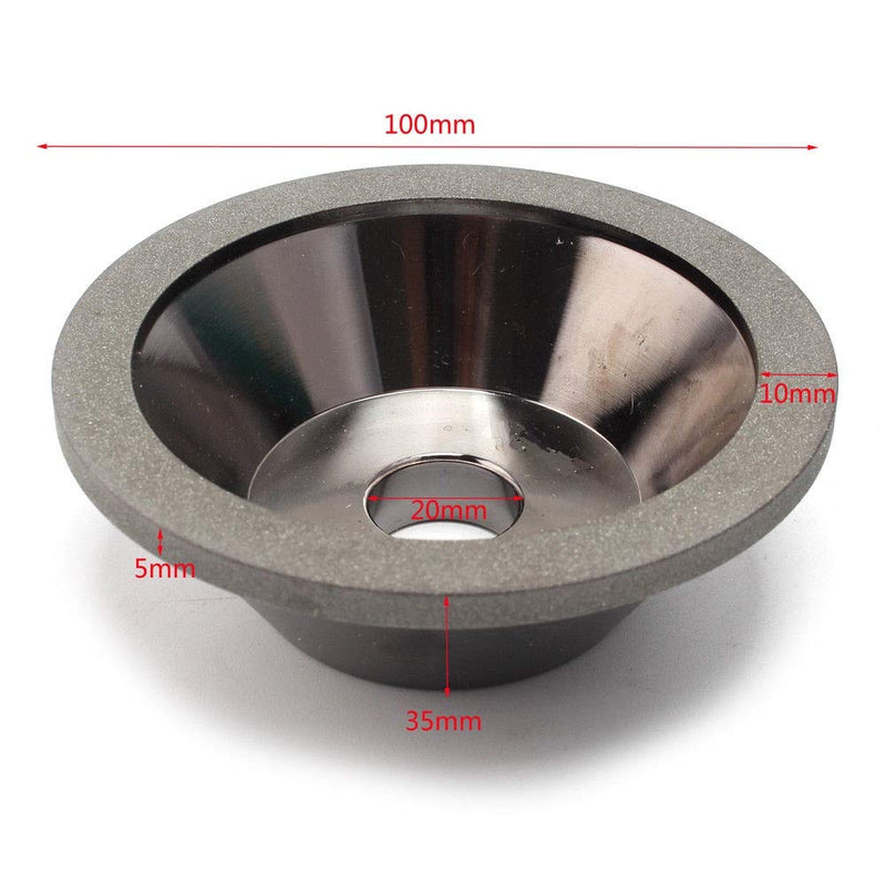 [Australia - AusPower] - Driak Silver 320# 100mm/3.94" Diamond Grinding Cup Bowl Shape Resin Abrasive Tools Used In Various Tools And Cutter Applications 