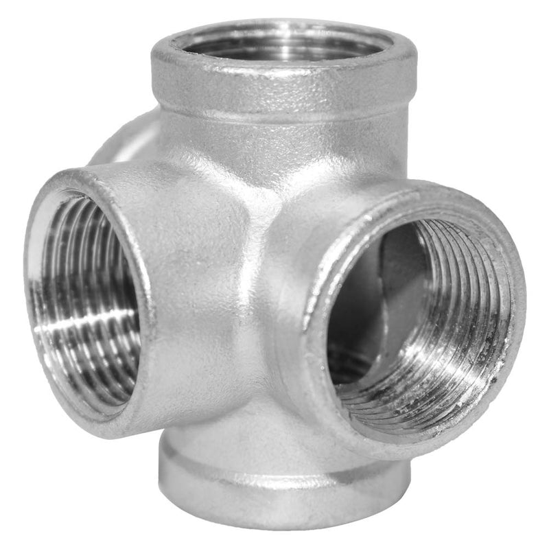 [Australia - AusPower] - Beduan Stainless Steel 3/4 Inch 5-Way Outlet Cross Female Pipe Fitting Tube Connector 3/4" Female 