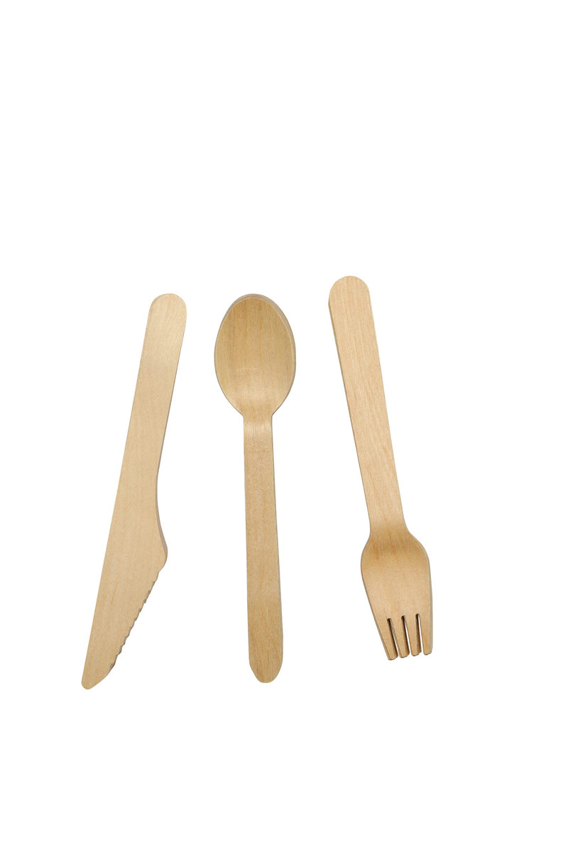 [Australia - AusPower] - Eco Stable Disposable 6.5 inch Birchwood cutlery set. 100% Natural and Renewable, Strong And Attractive Pack of 150 