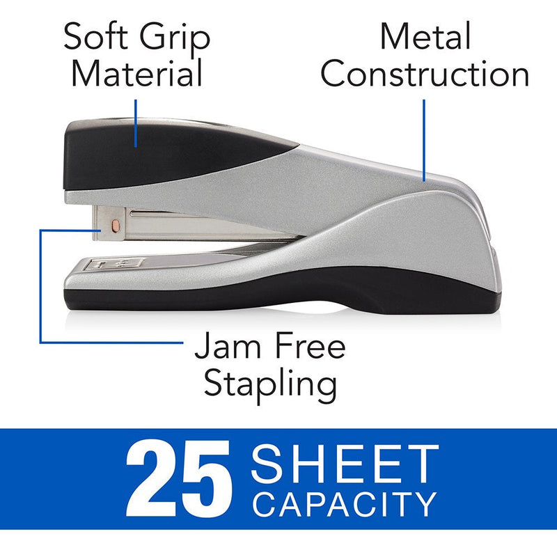 [Australia - AusPower] - Swingline Stapler, Optima Grip Compact Desktop Stapler, 25 Sheet Capacity, Jam Free, Silver (87816) (S7087816B) 01 Silver 
