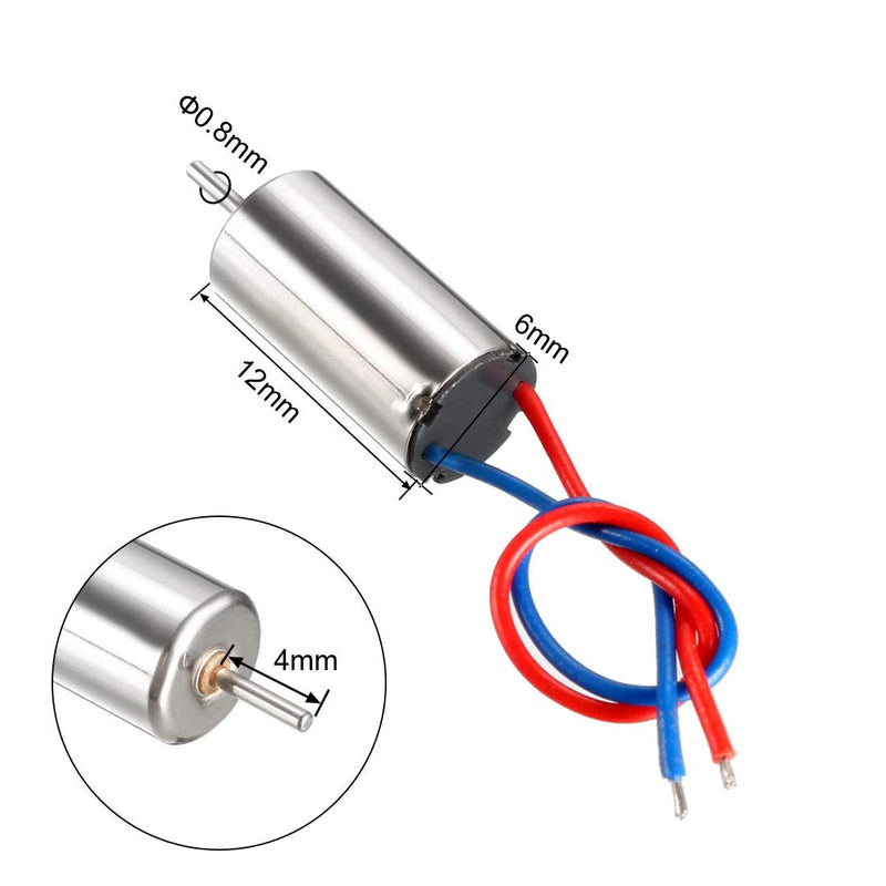 [Australia - AusPower] - uxcell 4PCS DC 3V 40000RPM Coreless Micro Motor 612 6x12mm for Airplane Model RC 
