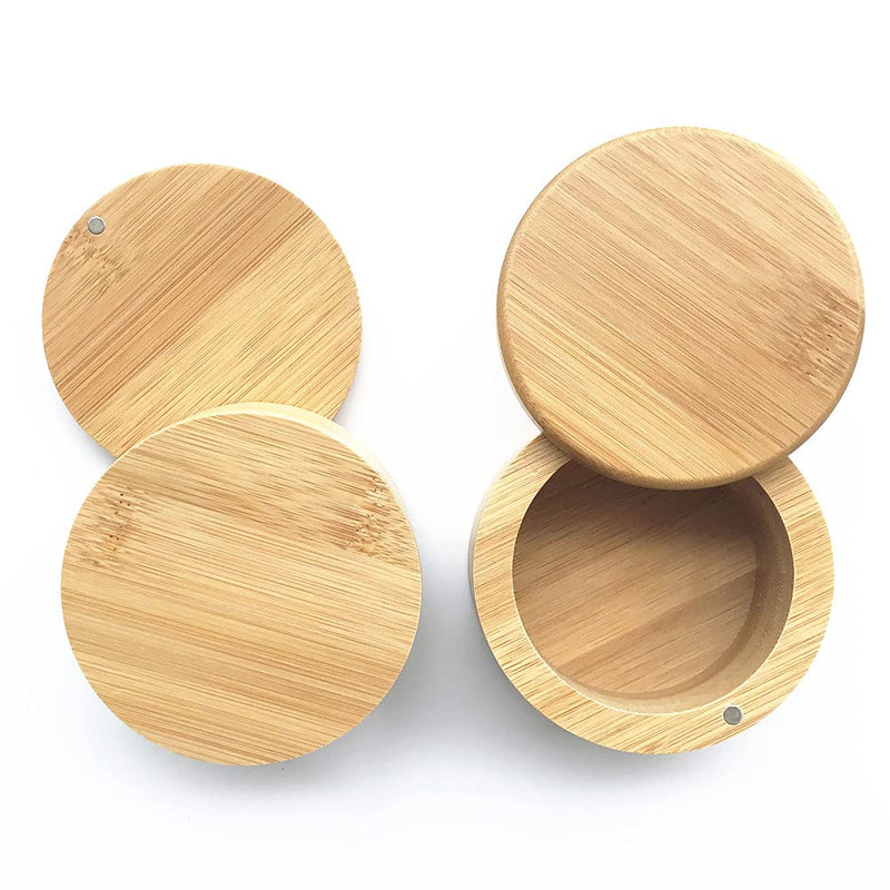 [Australia - AusPower] - Salt Shaker Flavoring Container Seasoning Jar Bamboo Storage Box (2) 2 