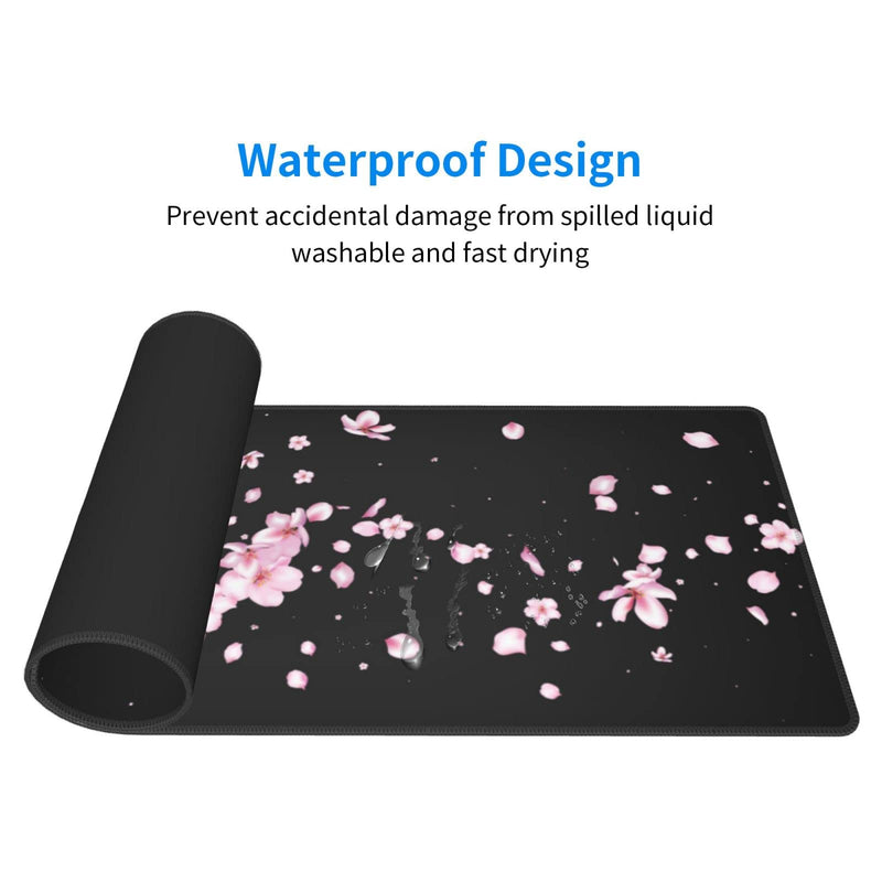 [Australia - AusPower] - Japanese Cherry Blossom Flower Gaming Mouse Pad Large XL Desk Mat Long Extended Pads Big Mousepad for Home Office Decor Accessories 31.5 X 11.8 Inch Funky Japanese Sakura Blossom 