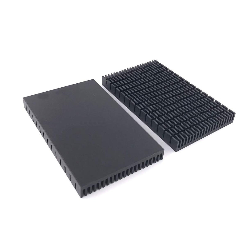 [Australia - AusPower] - Awxlumv Aluminum Large Heat Sink 5.9 x 3.6 x 0.59 Inch /150 x 93x 15 mm Black Heatsinks Fins for Cooler PCB Board LED Motherboard 1 Pcs 