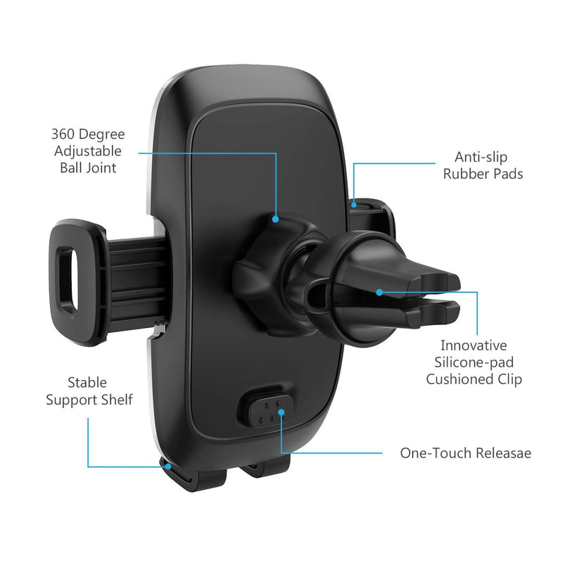[Australia - AusPower] - Car Phone Mount, WizGear (2 Pack) Air Vent Swift-Grip Phone Holder for Car, Cell Phone Car Mount Air Vent Holder for Any Smartphone with Twist Lock Base 