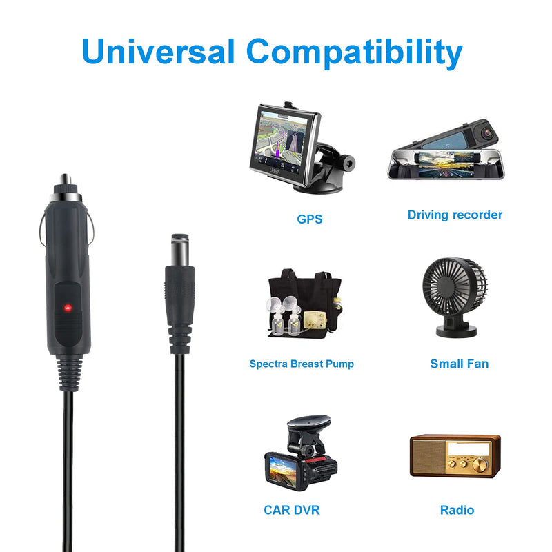 [Australia - AusPower] - 12V 2A Car Charger, TL-JIYPU Universal DC Car Charger Adapter for DVD Player, GPS, Breast Pump, Camera, LED Light, Speaker, Radio, Car Subwoofer, Car DVR, Car Power Supply 5.5x2.1mm with 8 Connector 