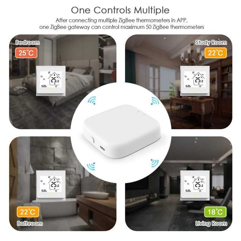 [Australia - AusPower] - Irfora Smart Thermostat 5A Weekly Programmable Temperature Controller APP Control Voice Control Compatible with Alexa/Google Home for Water Floor Heating for Home Offices Villas ZigBee Thermostat White 