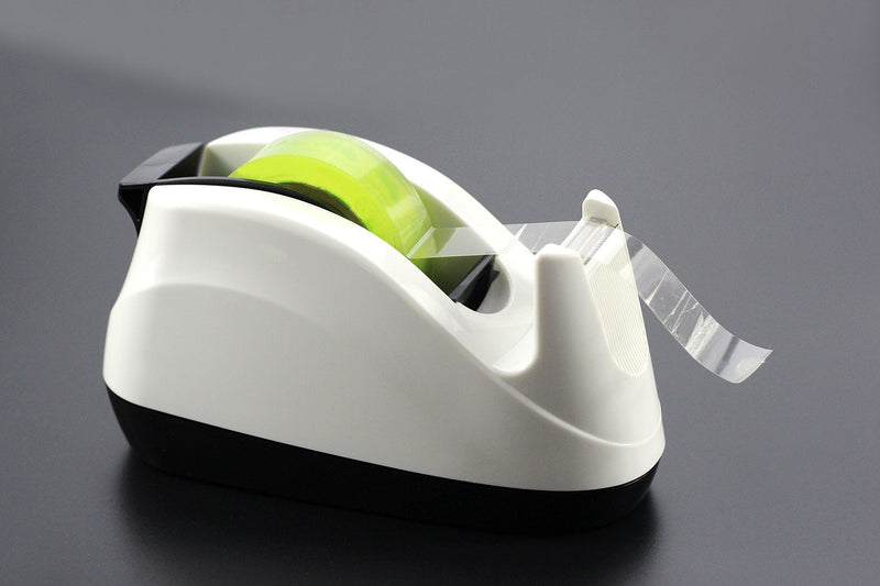 [Australia - AusPower] - BeeChamp Heavy Base Nonskid Desk Tape Dispenser One-Hand Dispensing (White) 