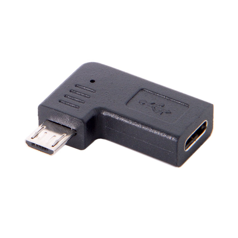 [Australia - AusPower] - Cablecc USB-C Type-C Female to Micro USB 2.0 5Pin Male Data Adapter 90 Degree Left & Right Angled Type (Left Angled) 