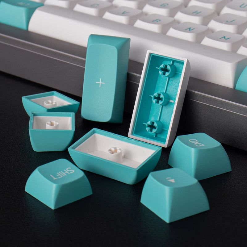 [Australia - AusPower] - Mintcaps White Green Keycaps 150 Keys Doubleshot MSA Profile Custom Keycaps for 61/64/68/84/87 Mechanical Gaming Keyboard Light Green 