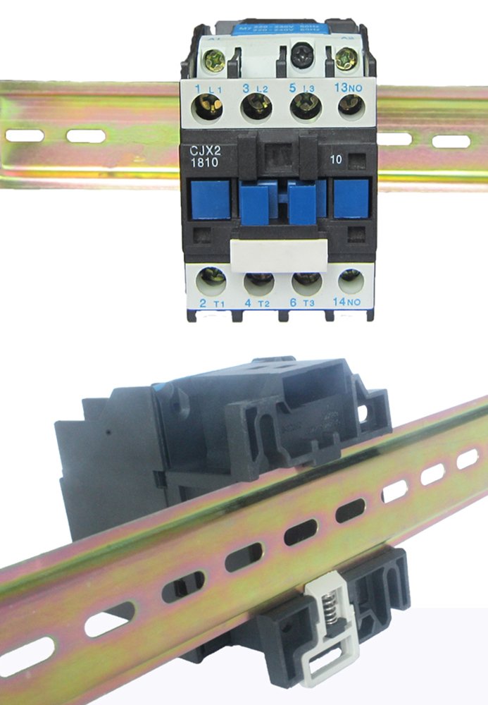 [Australia - AusPower] - PZRT Heavy Duty 1.2mm Thickness Slotted DIN Rail,300mm 12" Length 35mm Standard Width 7.5mm High, for Single Phase Switch Installing Fixed Solid State Relay 30cm 