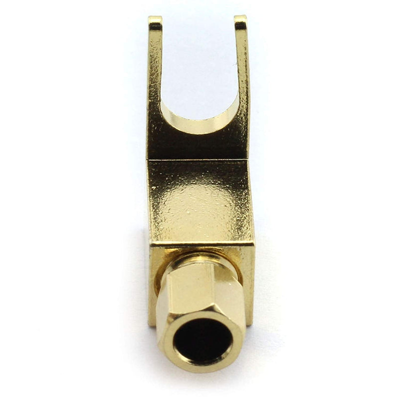 [Australia - AusPower] - 8 PCS Speaker Cable Connector, Hi-end Banana to Spade Adapter Plug Speaker Cable Wire Right Angle Spade Fork and Binding Post Connector HiFi Gold 