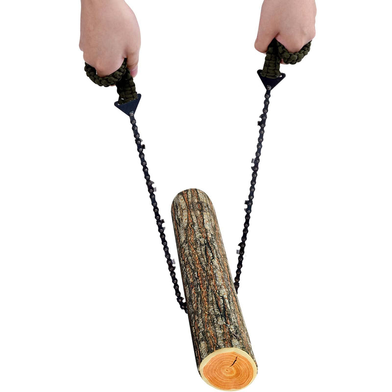 [Australia - AusPower] - Pocket Chainsaw with Paracord Handle, Folding Chain Hand Saw, Emergency Outdoor Survival Gear for Camping, Hunting, Hiking, Cutting Wood & Tree(26 inches -11teeth) 