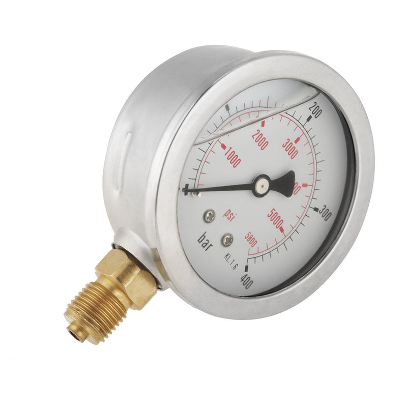 [Australia - AusPower] - Dial Hydraulic Pressure Gauge Meter Pressure Gauges Vacuum Air Compressor Hydraulic Pressure Gauge 0-400BAR 0-5800 PSI G1/4 63mm 