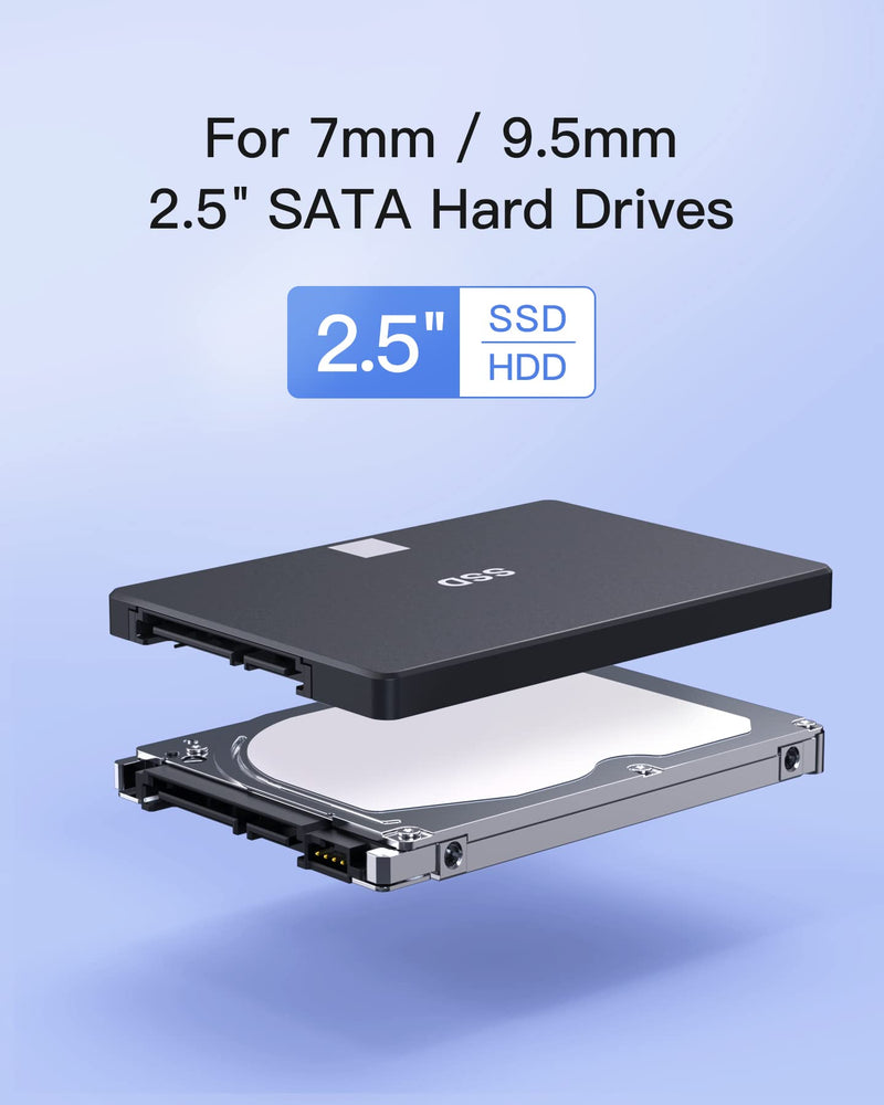 [Australia - AusPower] - Inateck USB 3.2 Gen 2 Hard Drive Enclosure for 2.5 Inch SSDs and HDDs, Up to 6Gbps, with UASP, FE2014 