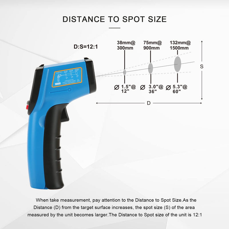 [Australia - AusPower] - BENETECH Infrared Thermometer Gun, -58°F~752°F (-50°C~400°C) Non-Contact Digital Laser IR Temperature Gun,for Cooking,Pizza Oven,BBQ, Candy & Engine-Laser Surface Temp Reader , Not for Humans GM321 