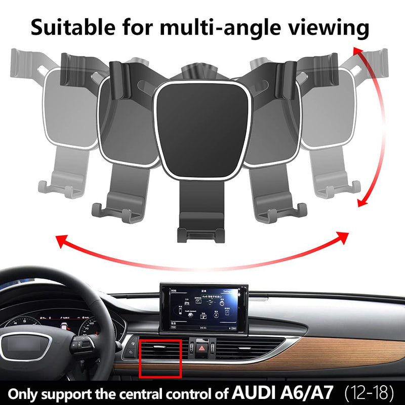 [Australia - AusPower] - LUNQIN Audi 2012-2018 A6 A7 Car Phone Holder Auto Accessories Navigation Bracket Interior Decoration Mobile Cell Phone Mount for Audi A6 S6 A7 S7 2012-2018 