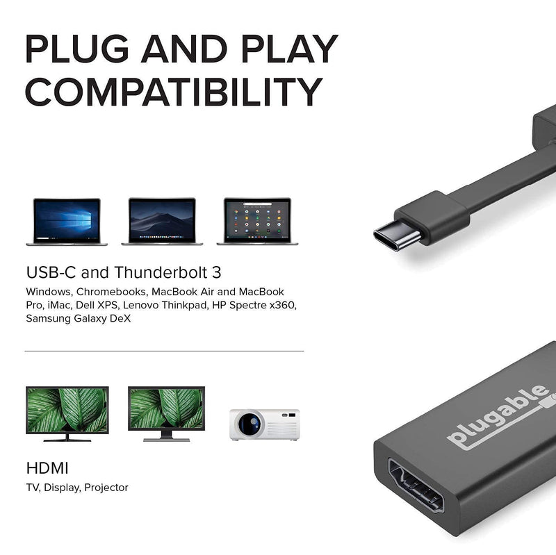 [Australia - AusPower] - Plugable USB C Adapter Bundle with USB C to Ethernet, HDMI, DisplayPort, and VGA Included, Thunderbolt 3 Adapters Compatible with MacBook Pro and Windows 