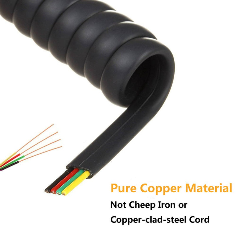[Australia - AusPower] - Telephone Handset Cord Detangler,Uvital 1 Pack Landline Handset Cord Cable 8Ft Uncoiled(1.2 Ft Coiled) and 1 Pack Anti-Tangle Telephone Cord Untangler 360 Degree Rotating Swivel Cord(Black) 1Pack Telephone Cord+1Pack Telephone Cord Detangler 