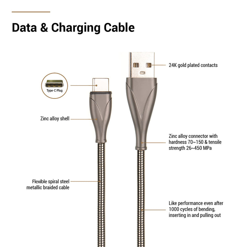 [Australia - AusPower] - CGCWW USB Type C Cables 3Pack (3/6/6FT), USB A to USB C Cables, Metal Braided Cable Cord Data Transfer Cable with Multi Charging Compatible with Most Type C Devices Grey 3FT+6FT+6FT 