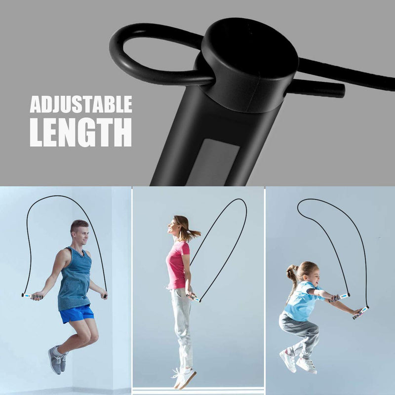 [Australia - AusPower] - Jump Rope, Digital Weighted Handle Workout Jumping Rope with Calorie Counter for Training Fitness, Adjustable Exercise Speed Skipping Rope for Men, Women, Kids, Girls 