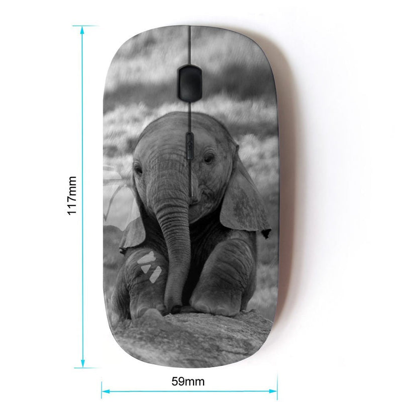 [Australia - AusPower] - Graphic4You Cute Baby Elephant Animal Design Ergonomic Wireless Mouse with Nano Receiver Design #3 