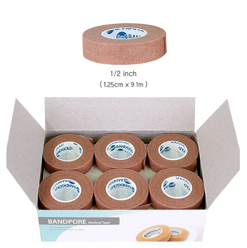 [Australia - AusPower] - BANDPORE Micropore Medical Paper Tape Roll - 1/2" X 10yds (24 Rolls per Box) Flesh 