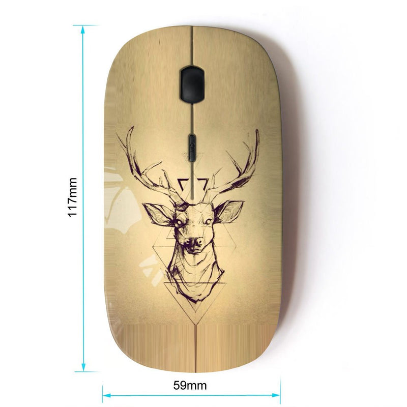 [Australia - AusPower] - KOOLmouse [ Optical 2.4G Wireless Mouse ] [ Deer Parchment Wood Deer Antlers ] 