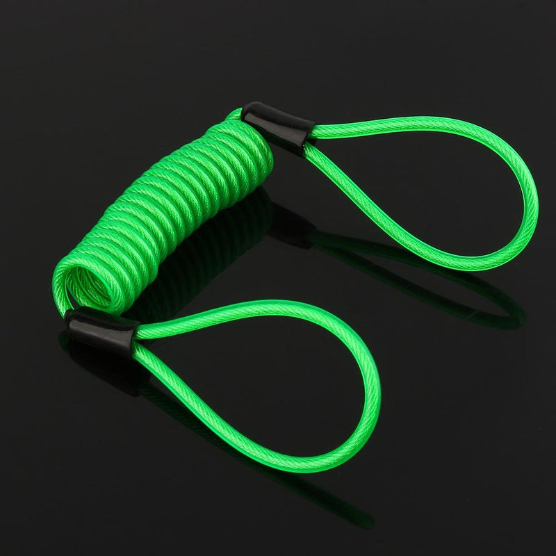 [Australia - AusPower] - Keenso Motorcycle Alarm Spring Reminder Cable, Antitheft Lock Reminder Cable, Green Waterproof Disc Lock Security Reminder Cable Scooter Bike Motorbike Anti Thief Safe 