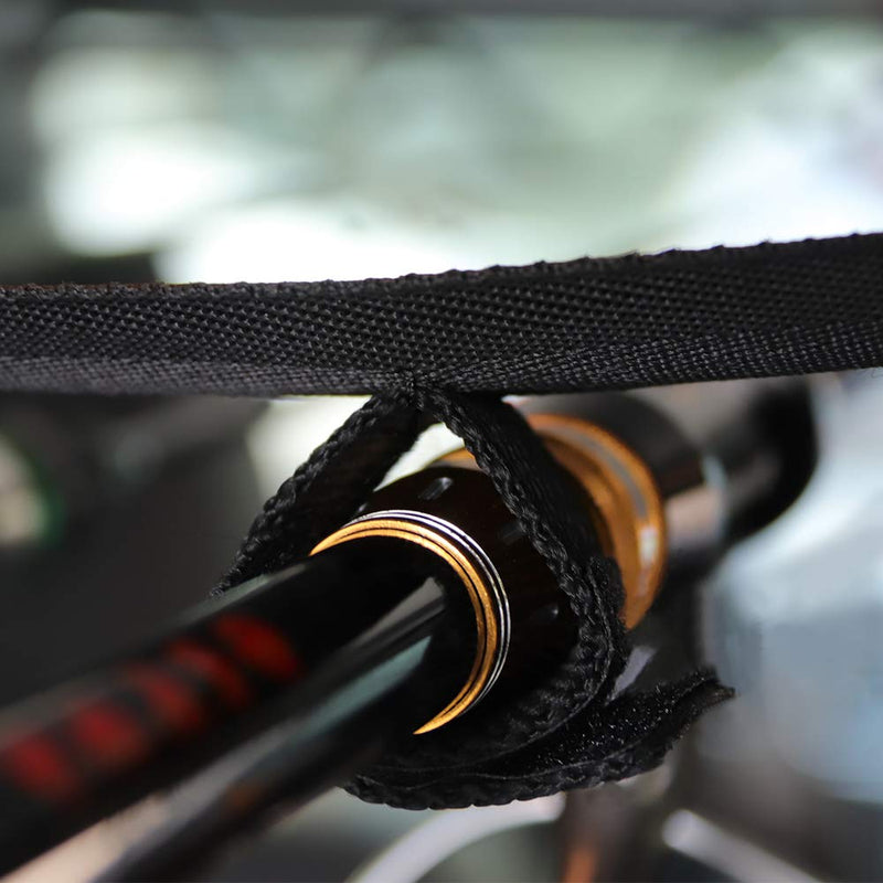 [Australia - AusPower] - Dr.Fish Vehicle Fishing Rod Holder 7 Rod Capacity, Heavy Duty Nylon Adjustable 30-60 Inch, Car Rod Carrier Fishing Pole Rack Belt Strap for SUV Trucks Vans 29-60" 