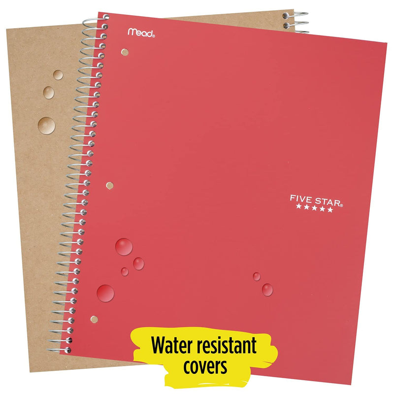 [Australia - AusPower] - Five Star Spiral Notebook, 3 Subject, College Ruled Paper, 150 Sheets, 11" x 8-1/2, Black (72069), 04 Black 