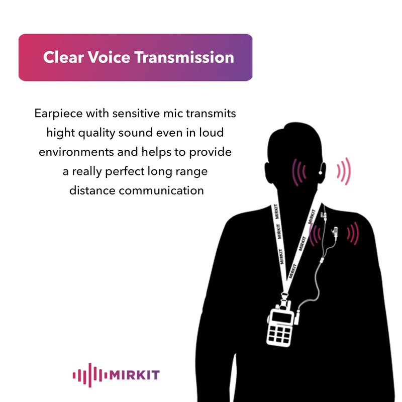 [Australia - AusPower] - MIRKIT Heavy Duty Walkie Talkie Earpiece with Mic Compatible with Motorola Radio M2pin CLS1110 CP110 CP200 RMU2040 Acoustic Tube Earpiece with Push to Talk Microphone & Lanyard Ham Radio Operator 