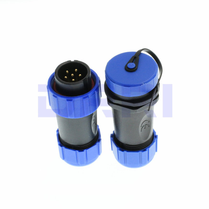 [Australia - AusPower] - DRRI SP21 6pin Waterproof Docking in-line Circular Aviation Cable Connector for Farm Equipment (6Pin) 