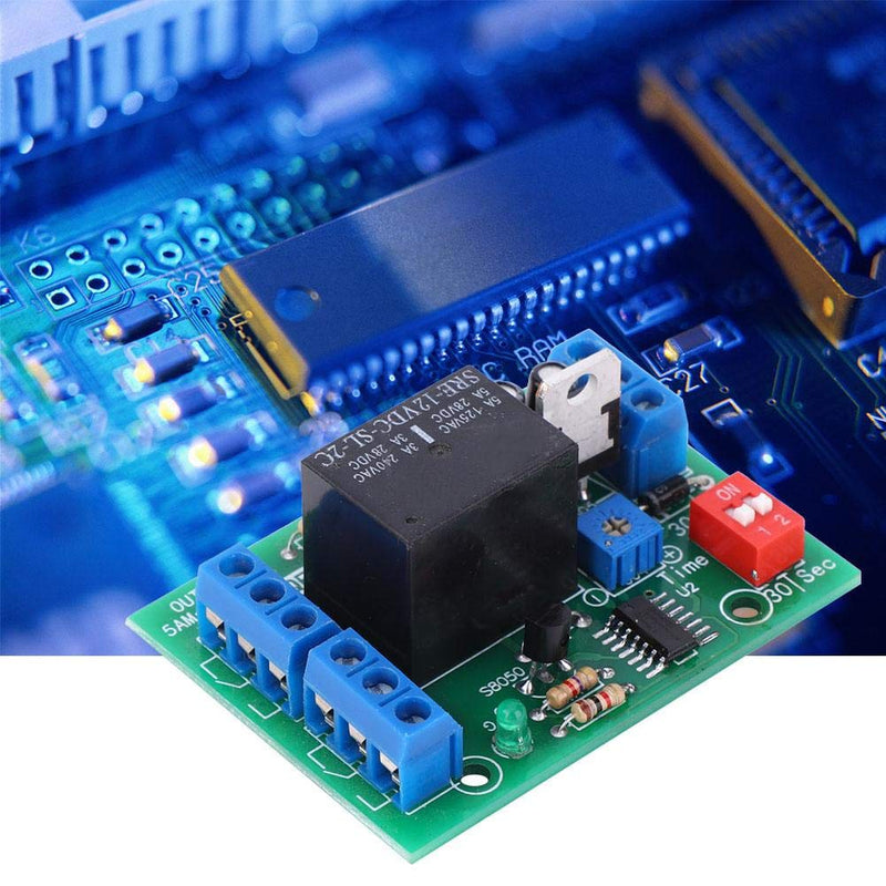 [Australia - AusPower] - Delay Off Relay Module 10-16V 12V DC Time Relay Module Double Pole Double Throw DPDT 2 Channel Output Timer Switch for Water/Air Flow Interruption Monitoring 