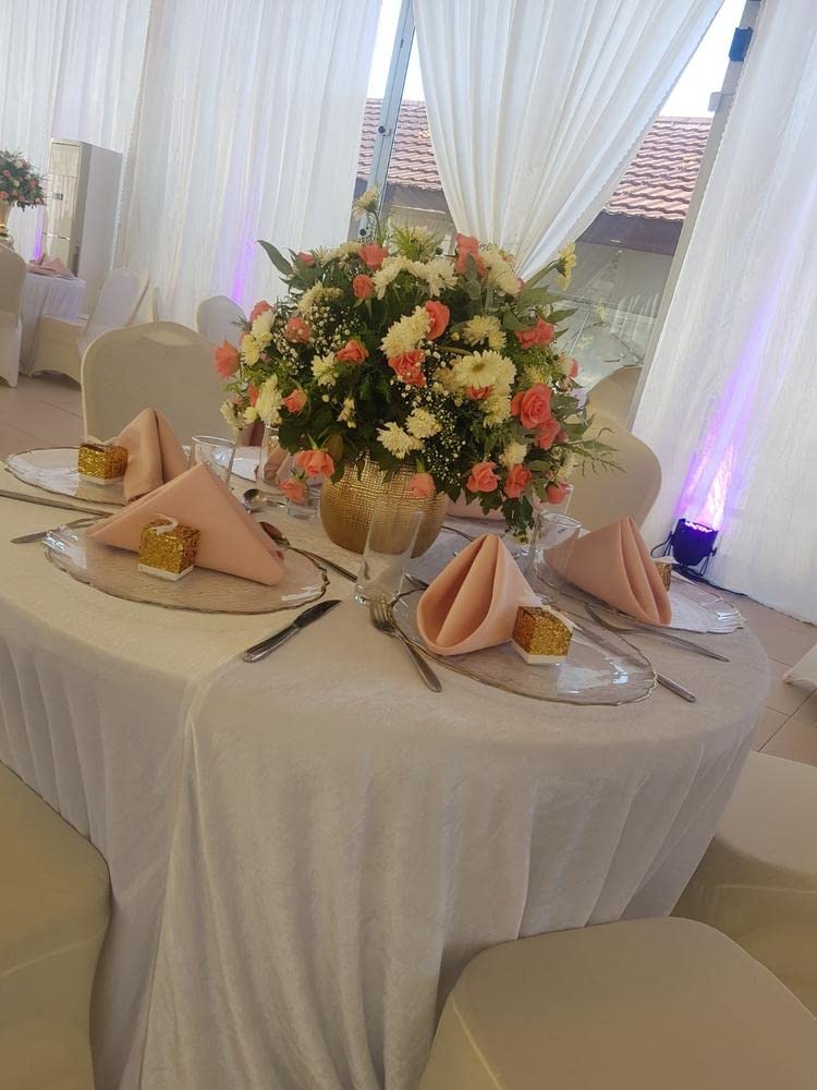 [Australia - AusPower] - Your Chair Covers - 20 Inch Square Premium Polyester Cloth Napkins 10 Pack - Blush, Oversized, Double Folded and Hemmed Table Napkins for Restaurant, Bistro, Wedding, Thanksgiving and Christmas 