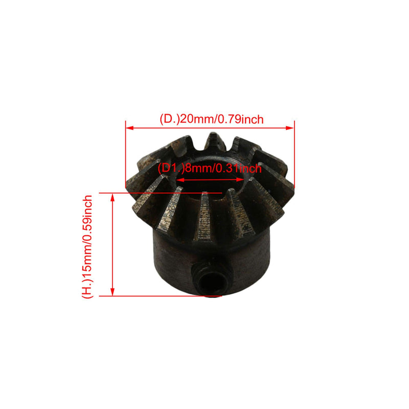 [Australia - AusPower] - CNBTR 45# Steel 1.5 Module 12 Teeth 8mm Hole Dia Tapered Bevel Gear Wheel for Mechanical Accessories Pack of 2 